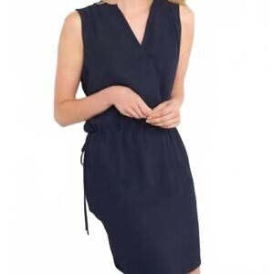 GAP,  Sleeveless Dark Blue Dress With Tie Waist. Size Small